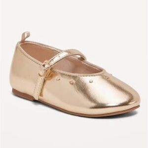 Old Navy Shiny Faux-Leather Ballet Flats - Gold
